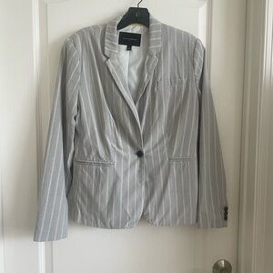 Banana Republic grey yellow pinstriped blazer jacket